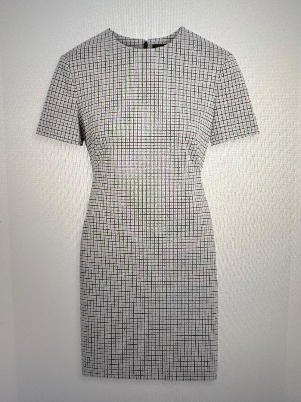 NWT Theory Fog Multi Contrast Grid Dress